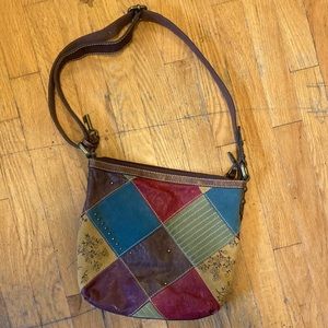 Vintage Fossil Multi Color leather purse